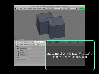 Cube.002 は２つの Cube がつながったオブジェクトになります 