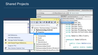 Shared Projects
 