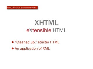 Intro to XHTML/CSS