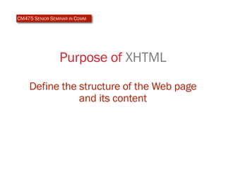 Intro to XHTML/CSS