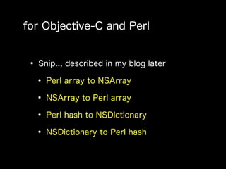 Hacking Mac OSX Cocoa API from Perl