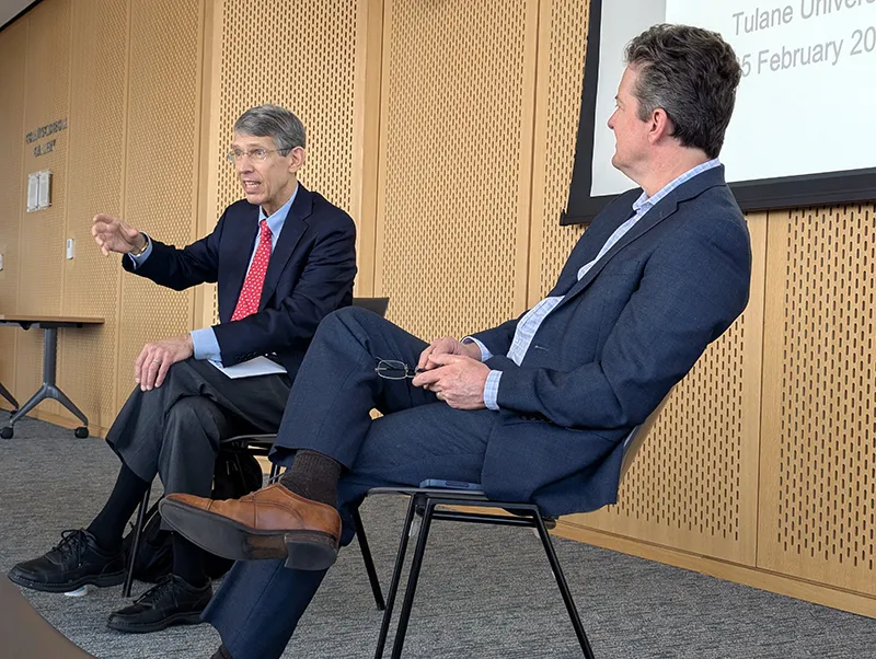 James Poterba, Professor of Economics at MIT, lectured at Tulane.