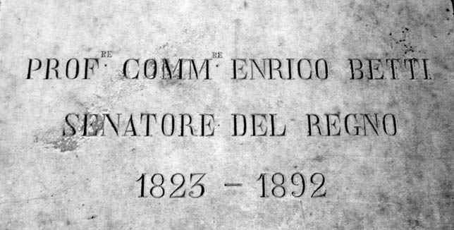 Betti's memorial in the Camposanto in Pisa
 
 