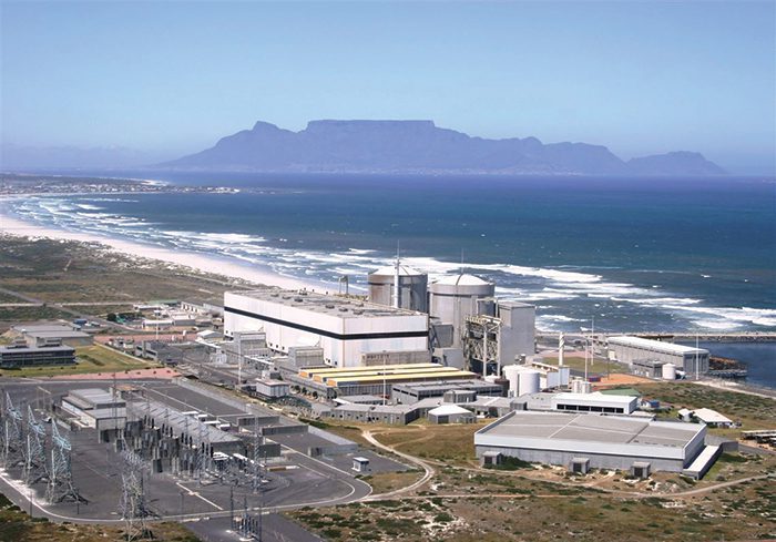Koeberg remains South Africa’s only nuclear power station. Its two pressurized water reactors produce a total capacity of 1,860MW, representing about 5% of electricity generated by state-owned utility Eskom. Construction of the Koeberg nuclear plant began in 1976, with Unit 1 synchronized to the grid on April 4, 1984, and Unit 2 on July 25, 1985. The plant is at Duynefontein, 27 kilometers north of Cape Town. Courtesy: Eskom